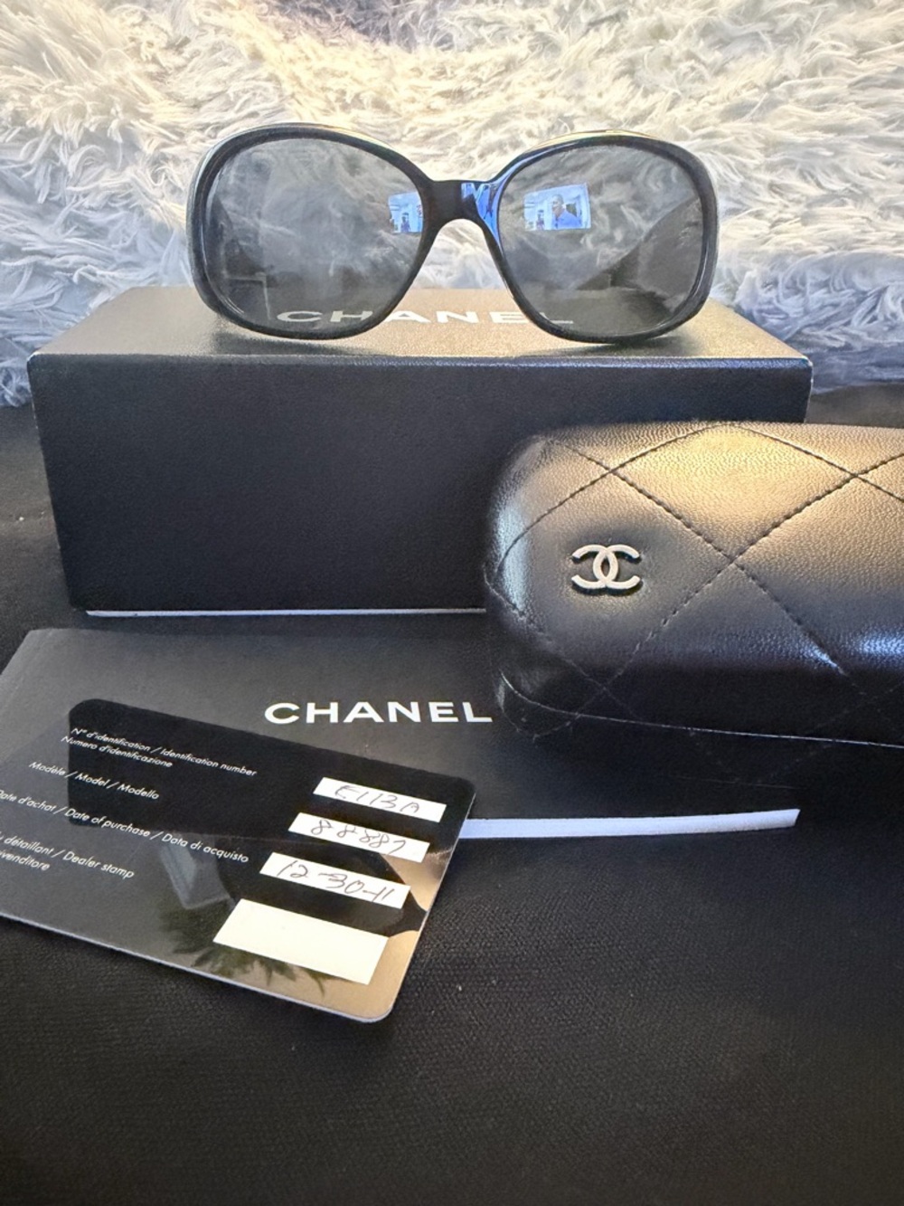 CHANEL Black Oversized Round Women's Sunglasses